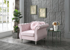 Chic Transitional Pink Accent Chair