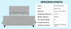 AMERLIFE Upholstered Bed with Vertical Channel Tufted Wingback Headboard & Footboard, Premium Velvet,No Box Spring Needed/Cool Furniture Bedroom/Queen/King Size/Best Gift Ideas/Christmas Gifts