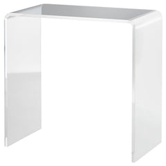 HOMCOM Modern Acrylic End Table, Waterfall Side Table with Rounded Edges and Storage for Small Spaces, 21" x 12" x 21", Clear