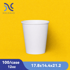 100 Pack 12oz Paper Cups, Coffee Cups, White Paper Hot/Cold Disposable Beverage Drinking Cup for Water, Juice, Coffee, Tea