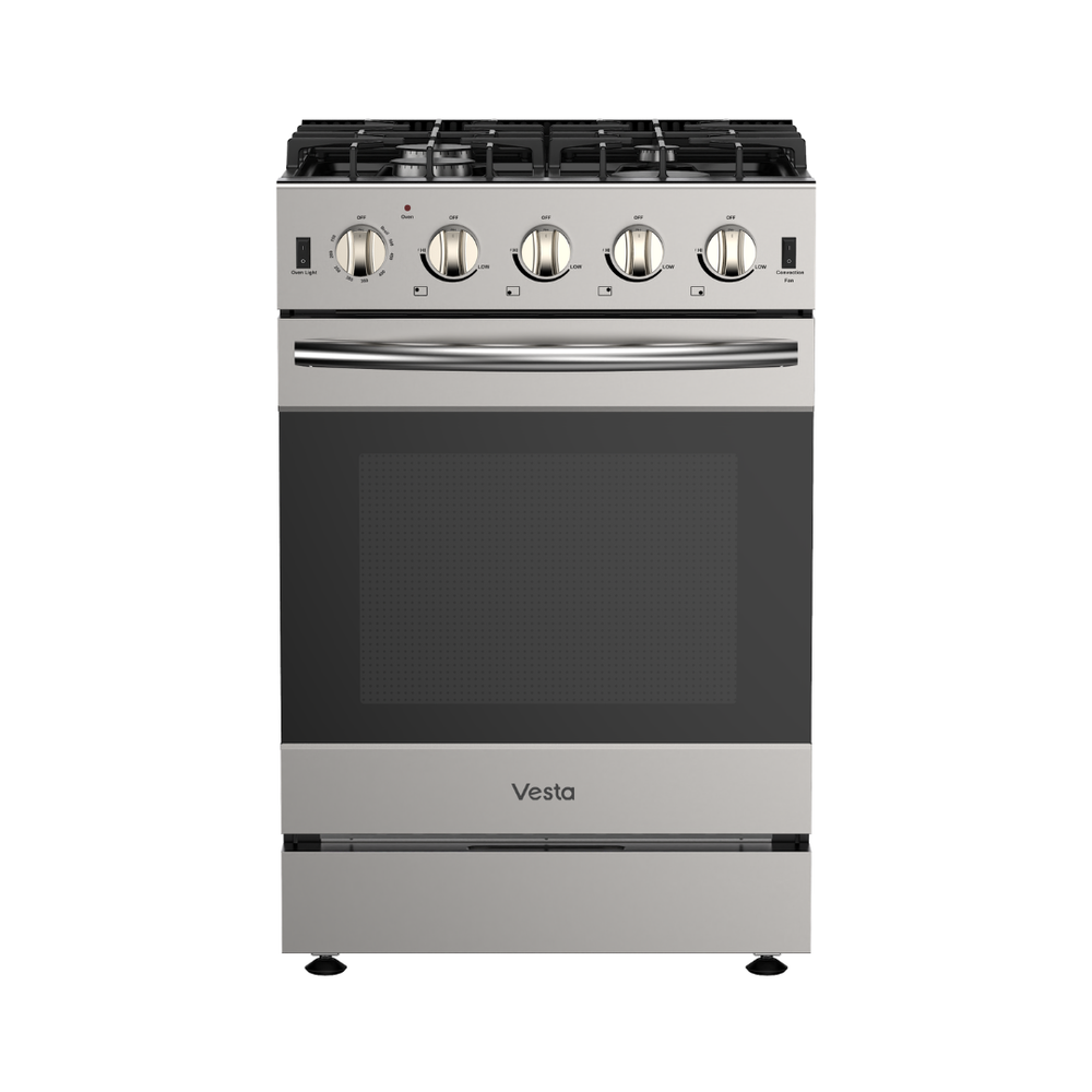 Idaho 24 inch Silver Full Gas Range Freestanding