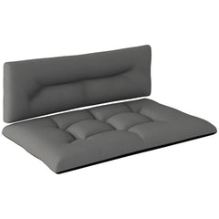 Outsunny 2 Seater Pallet Cushions Outdoor 3.9" Thick Replacement Cushions - Tufted Design for Garden, Patio, Black