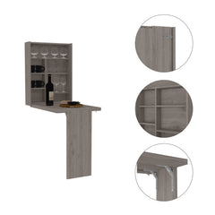 Vatta Wall Foldable Table, Seven Interior Shelves, Extending Table -Light Gray