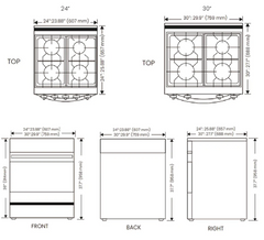 Idaho 24 inch Silver Full Gas Range