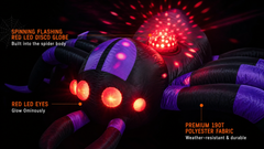 Giant Inflatable Halloween Disco Spider 2.4m with Flashing LED Globe