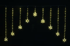 LED Dew Drop Snowflake Curtain Warm