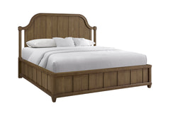 King Planked Panel Bed - Almond