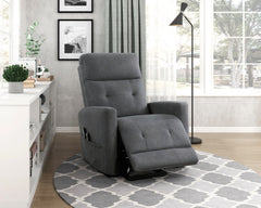 Power Lift Chair with Massage and Heat Comfort Dark Gray Upholstery Living Room Furniture 1pc Power Reclining Motion Chair