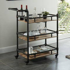 Aylmer Sand Black/Natural Serving Cart