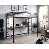 Opal Iii Black Silver Twin Loft Bed