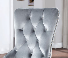 ADALIA Wingback Chair (2/CTN), Silver/Dark Gray