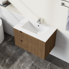 30 inch Undermount Ceramic Sink for Bathroom Vanity, White