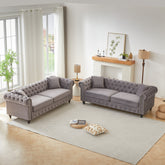 FX 3 Seats + 3 Seats Combo Sofa Modern living room sofa with solid wood frame and wooden feet, 4 cushions, apartment sofa furniture for living room, living room, office