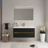 48" Wall-Mounted Bathroom Vanity with Sink, Floating Bathroom Storage Cabinet with Stone Resin Countertop and Soft Close Drawers Fully Assembled, Espresso Wood 24V15-48EW-W1920P414548