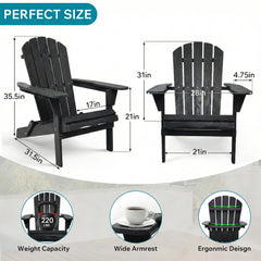 Wood Lounge Patio Chair for Garden Outdoor Wooden Folding Embossed Adirondack Chair Solid Cedar Wood Lounge Patio Chair with Wood Grain