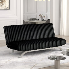 Villeneuve Futon Sofa Bed Black, Pink, & Grey