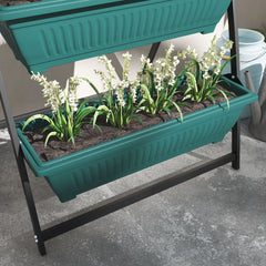 Outsunny 4-Tier Vertical Raised Garden Planter with 4 Boxes, Outdoor Plant Stand Grow Container for Vegetable & Flowers, Green