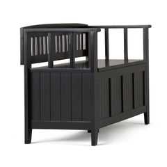 Acadian 48 inch Wide Solid Wood Entryway Storage Bench in Black