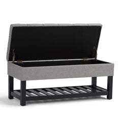 Saxon - Storage Ottoman Bench - Dove Grey
