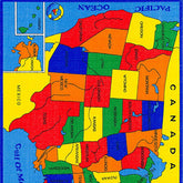 ABBEY Us Map 5' X 8' Area Rug