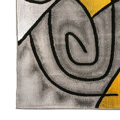 Sivas Charcoal Yellow Area Rug