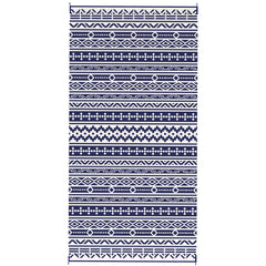 Outsunny Reversible Outdoor Rug, Waterproof Plastic Straw with Carry Bag, 9' x 18', Blue & White Geometric Wall