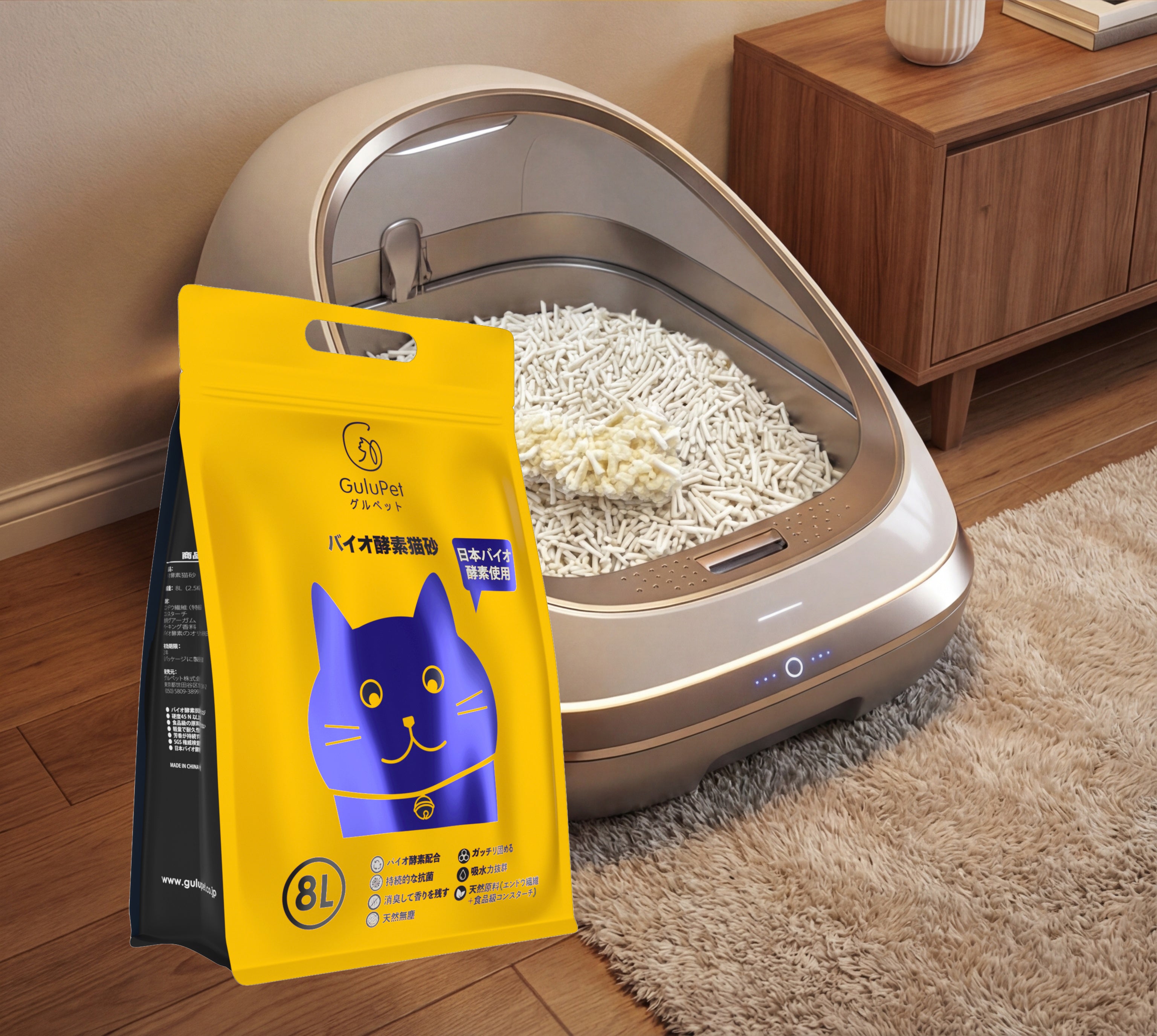 GuluPet Enzyme Tofu Cat Litter (5.6 lb / 8L)