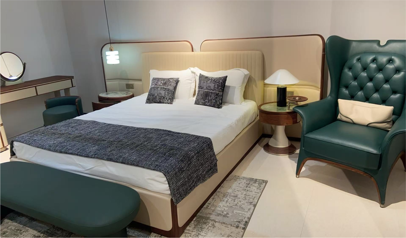 Contemporary Bedroom & Lounge Suite — 9 Pieces—Preorder