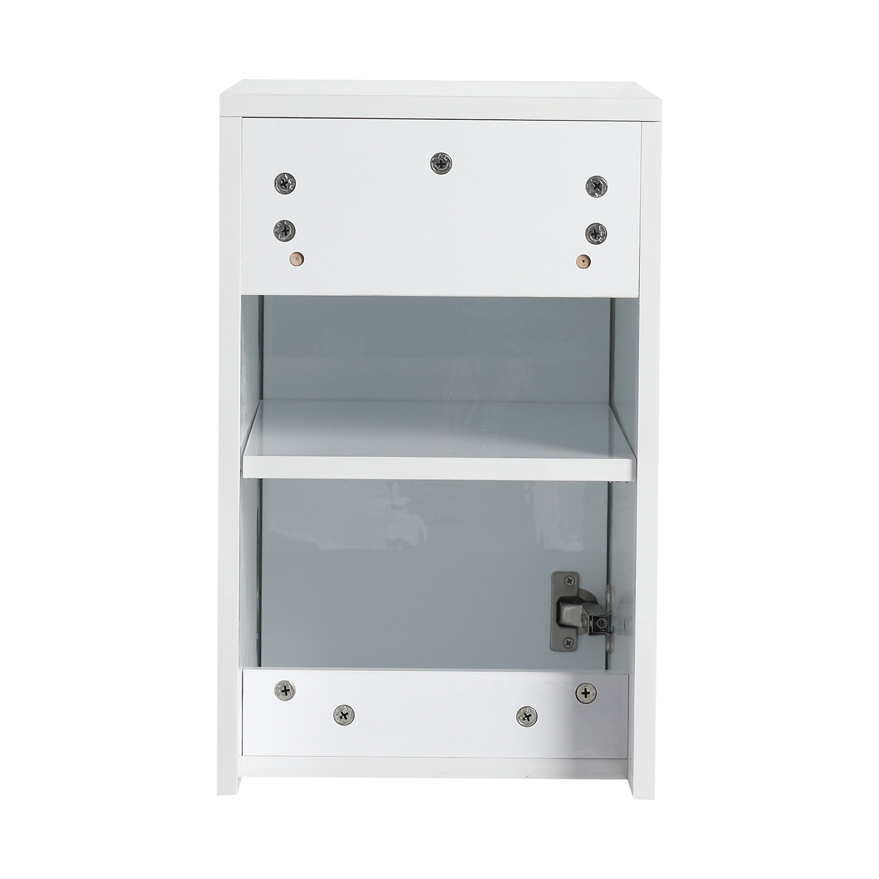 36" Bathroom Vanity With Resin Sink , 2-Soft Close Doors and 1-Side Cabinet, Float Mounting Design, Glossy White, Plywood(KD-Packing)