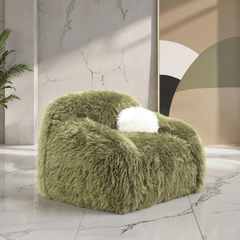 Darwen Faux Fur Seating Collection (Green)