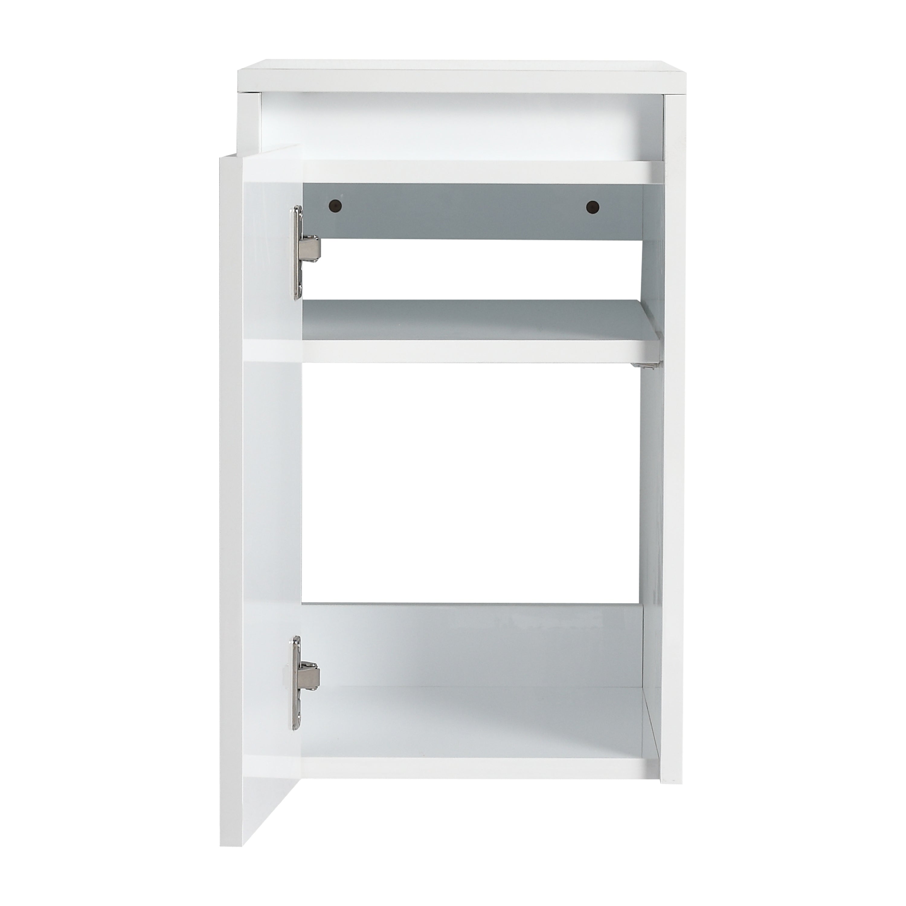 36" Bathroom Vanity With Resin Sink , 2-Soft Close Doors and 1-Side Cabinet, Float Mounting Design, Glossy White, Plywood(KD-Packing)