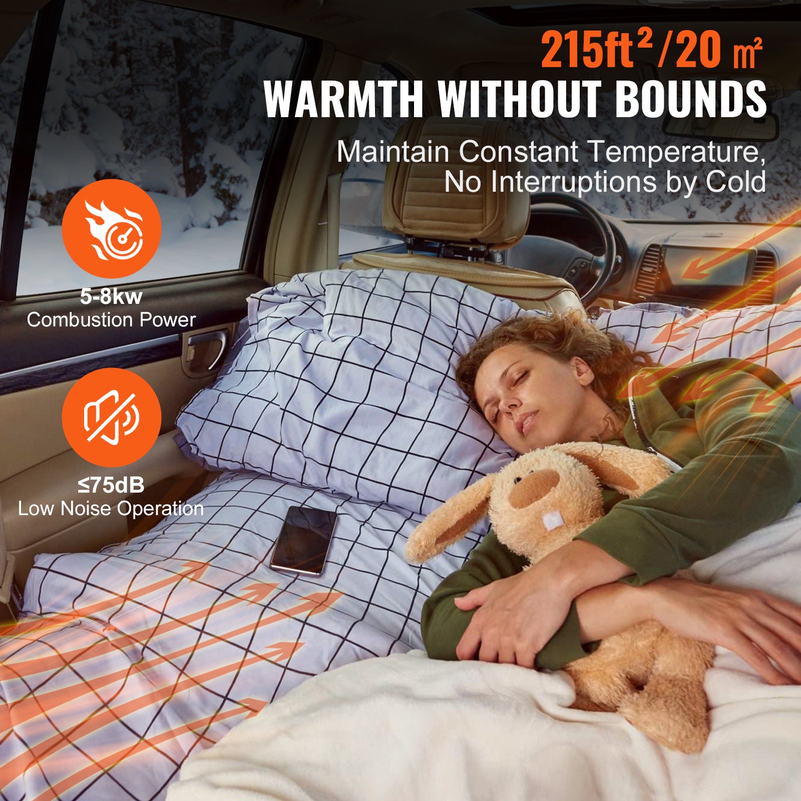 5-8KW Diesel Heater, Diesel Air Heater All in One with Remote Control and LCD Screen, Fast Heating Low Noise, Portable Diesel Heater for Truck Van RV Trailer Camper and Indoors