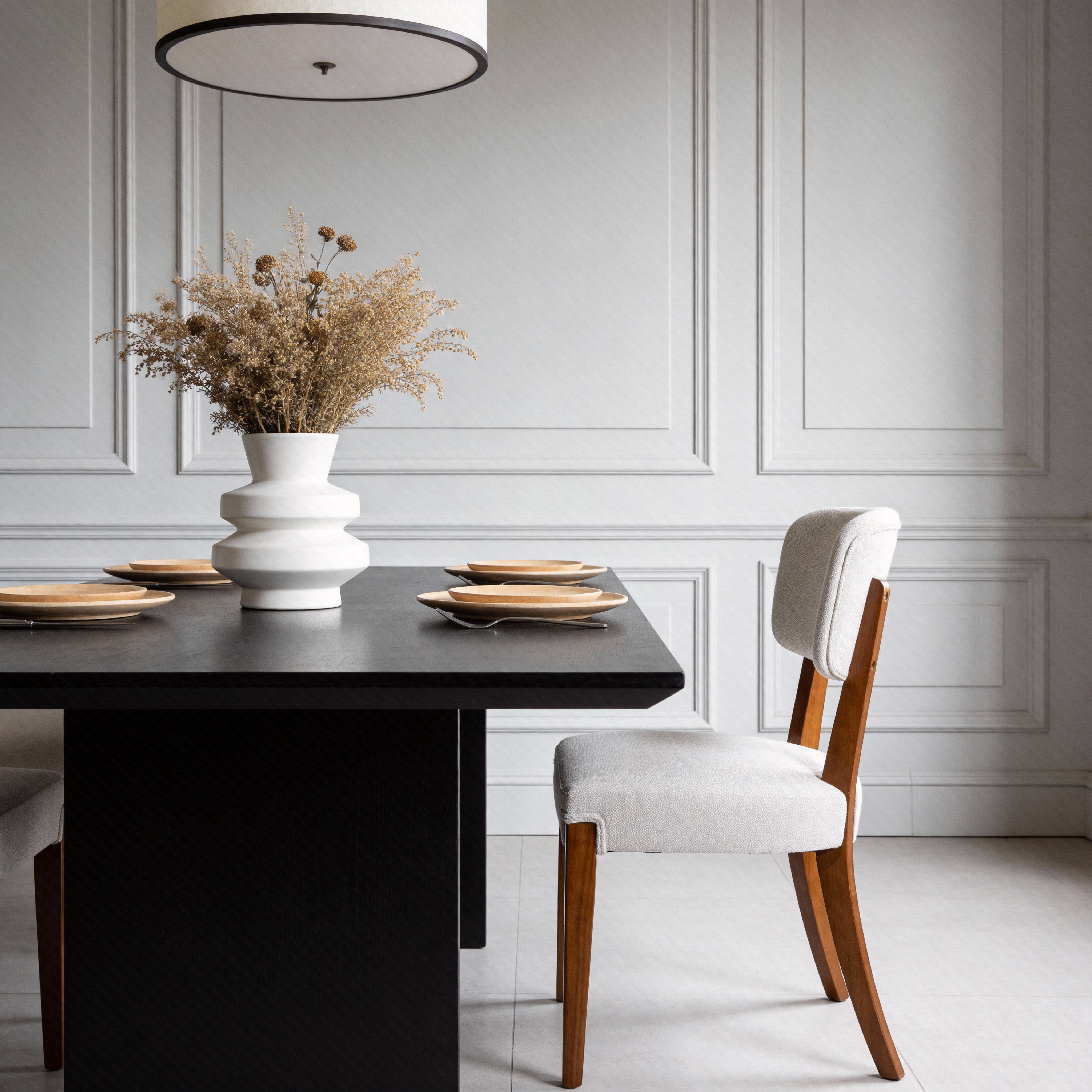 Modern Armless Dining Chairs Set of 2, Beige, Contemporary Side Chairs with Wood Legs - Versatile Accent Chairs for Dining Room, Kitchen, or Living Room