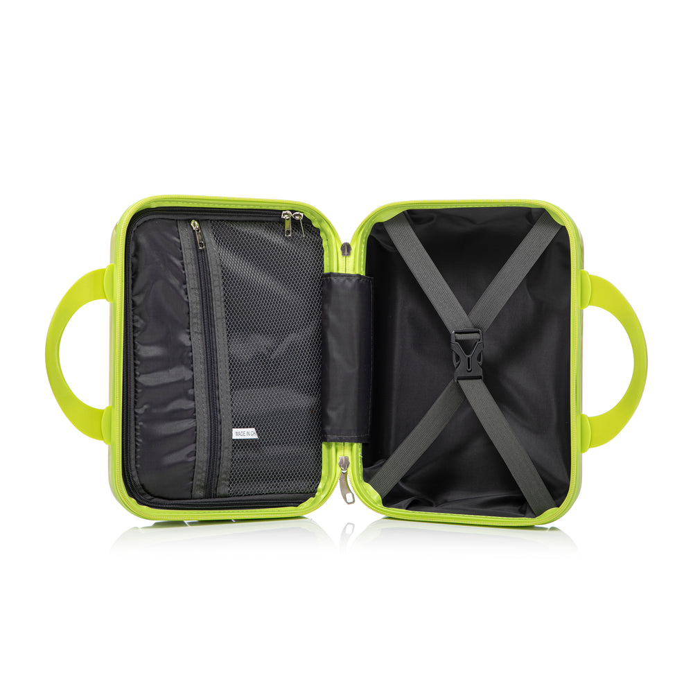 20" Carry-On Suitcase + 14" Cosmetic Case Set (PC Hard Shell, Gradient Yellow/Green)
