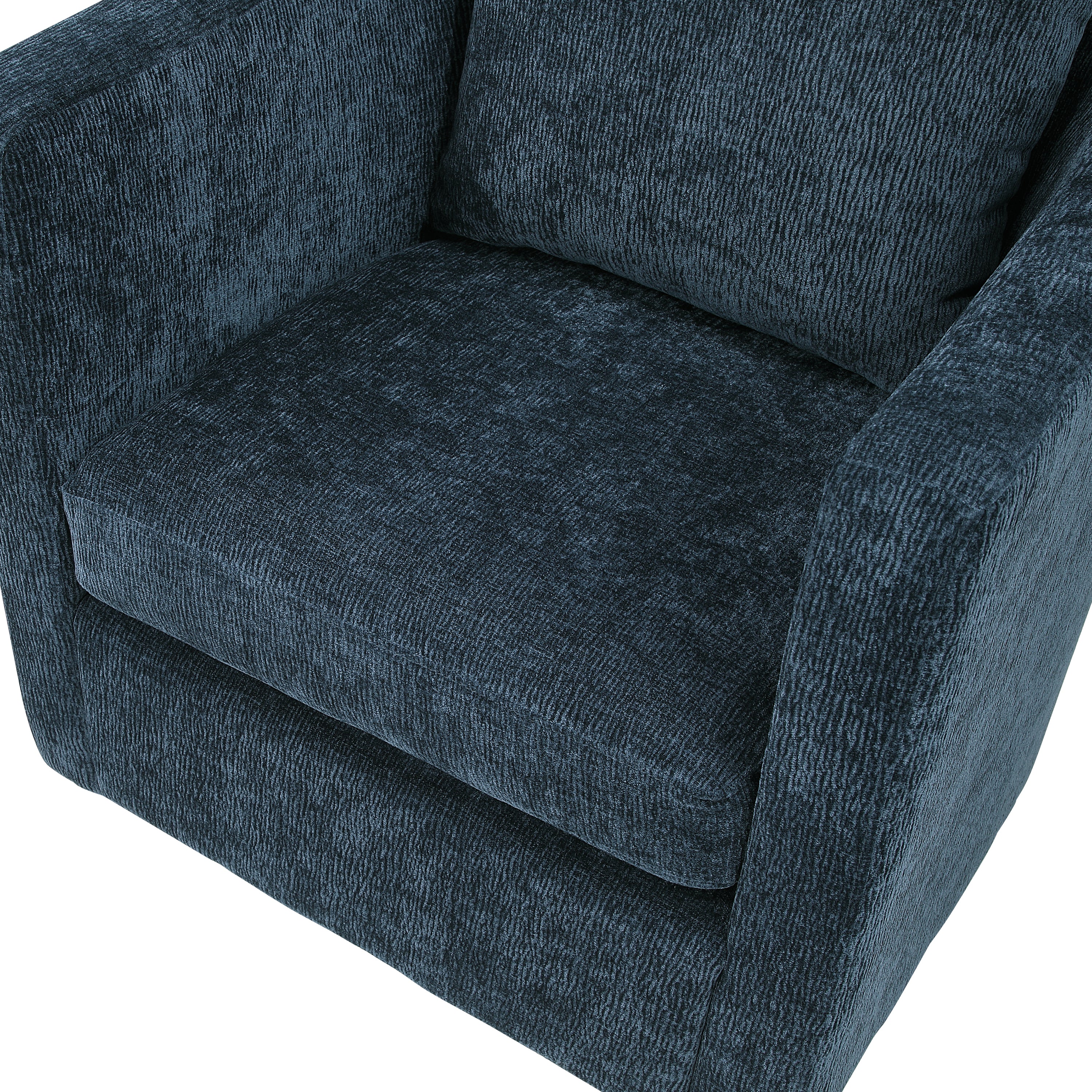 Sutton Navy Blue Swivel Barrel Chair