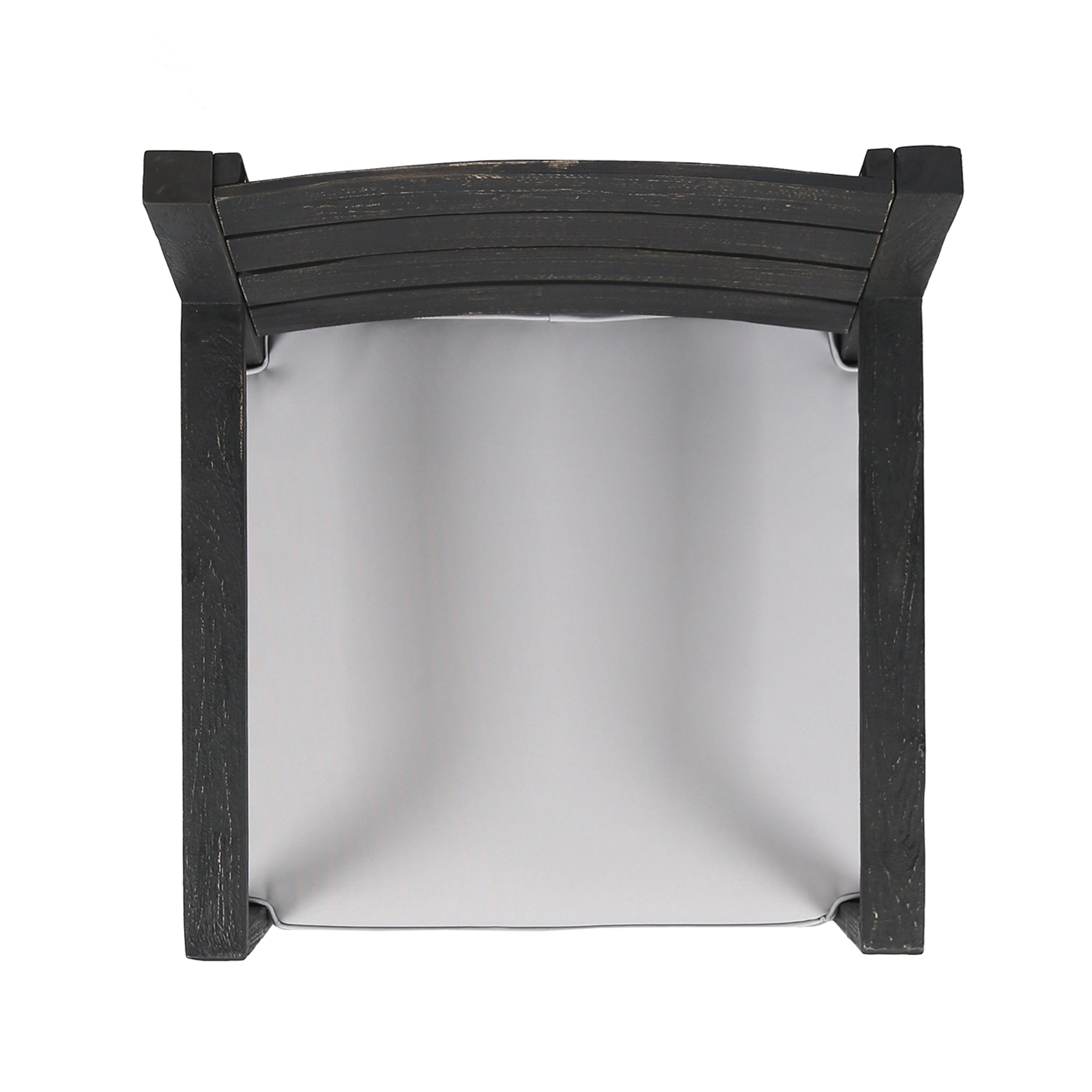 Outdoor 6-Seater Acacia Wood Dining Set with Bench,Sandblast Dark Grey With Light Grey Cushion