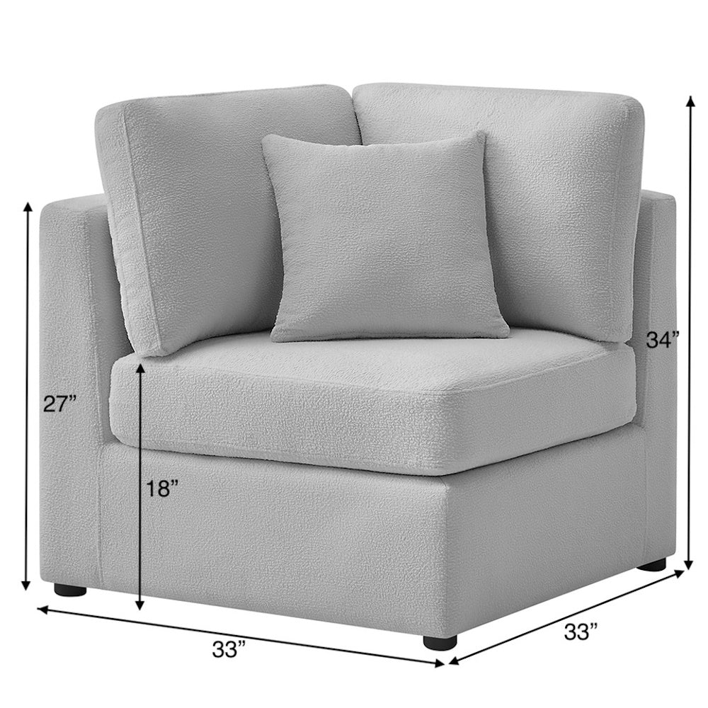 Chauncy  Corner Wedge Chair - Gray
