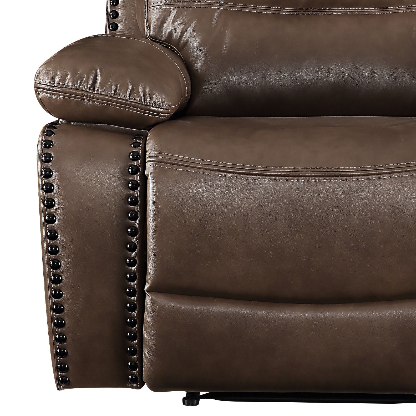 Brown Power Recliner with Pillow Top Arm