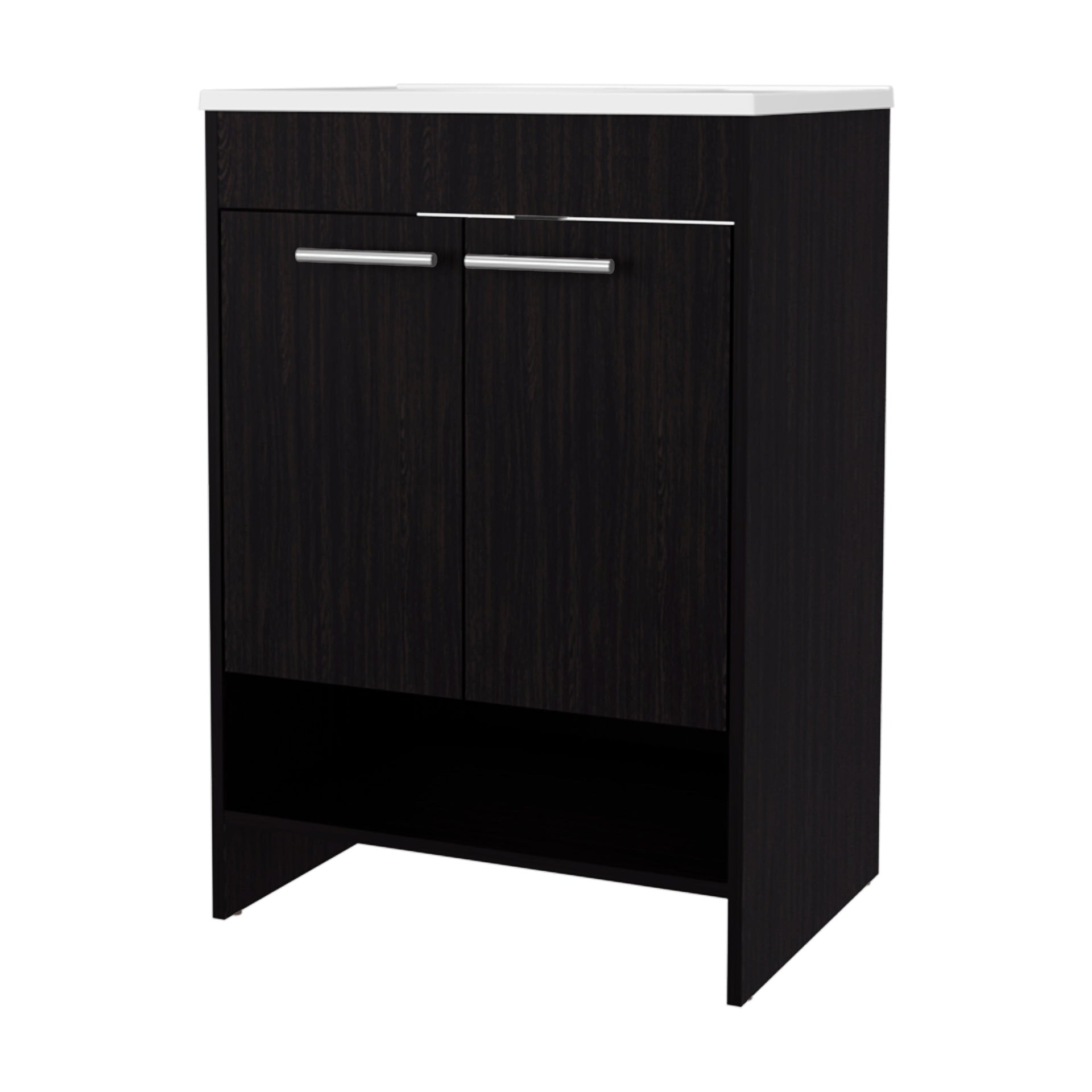 Wengue 2-Door Bathroom Vanity with Open Storage