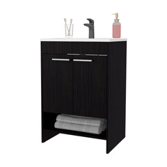 Wengue 2-Door Bathroom Vanity with Open Storage
