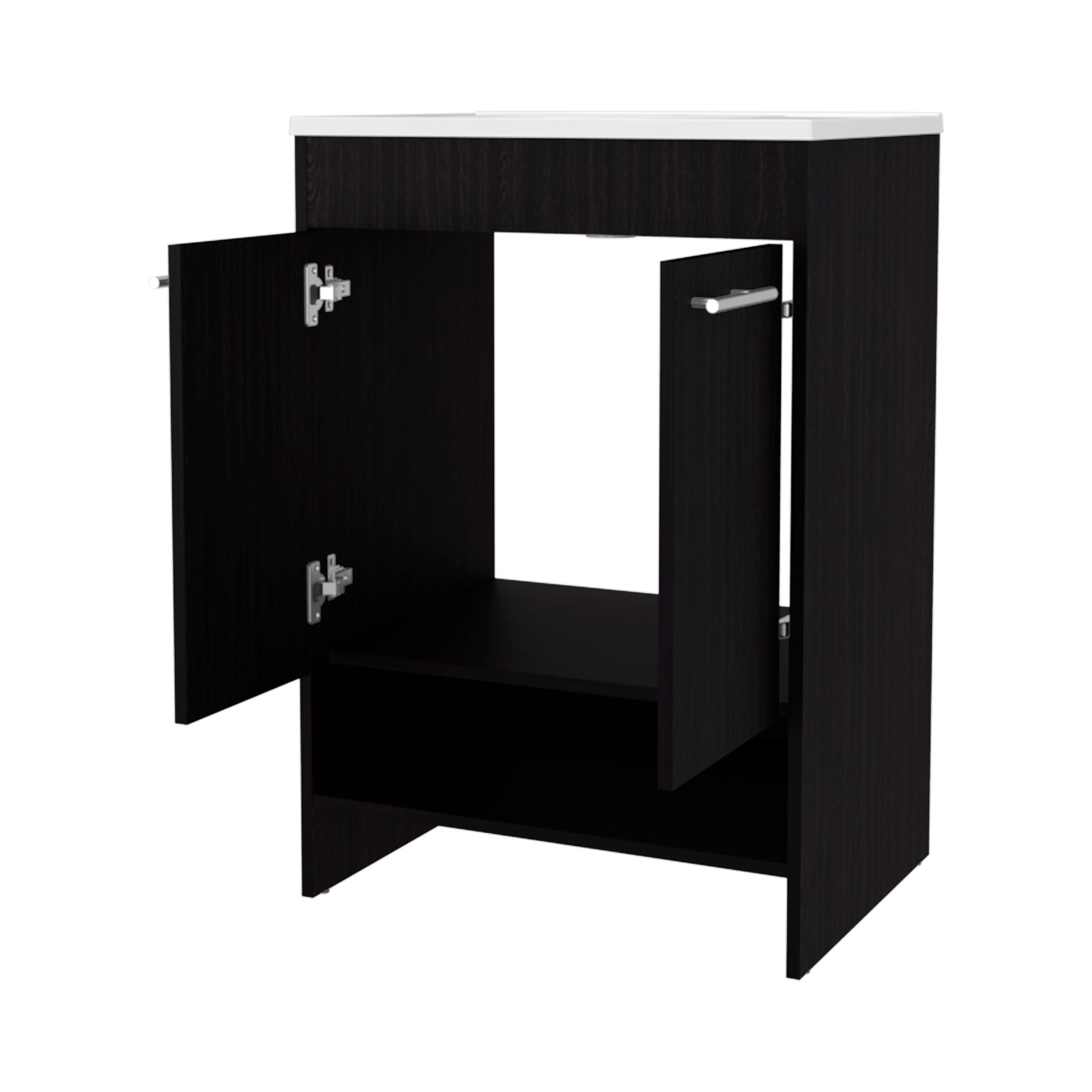 Wengue 2-Door Bathroom Vanity with Open Storage