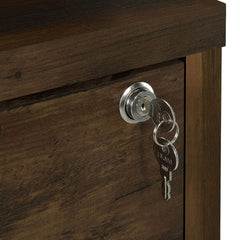 Geary Dark Pine 3-shelf Bookcase USB and Lockable Drawer
