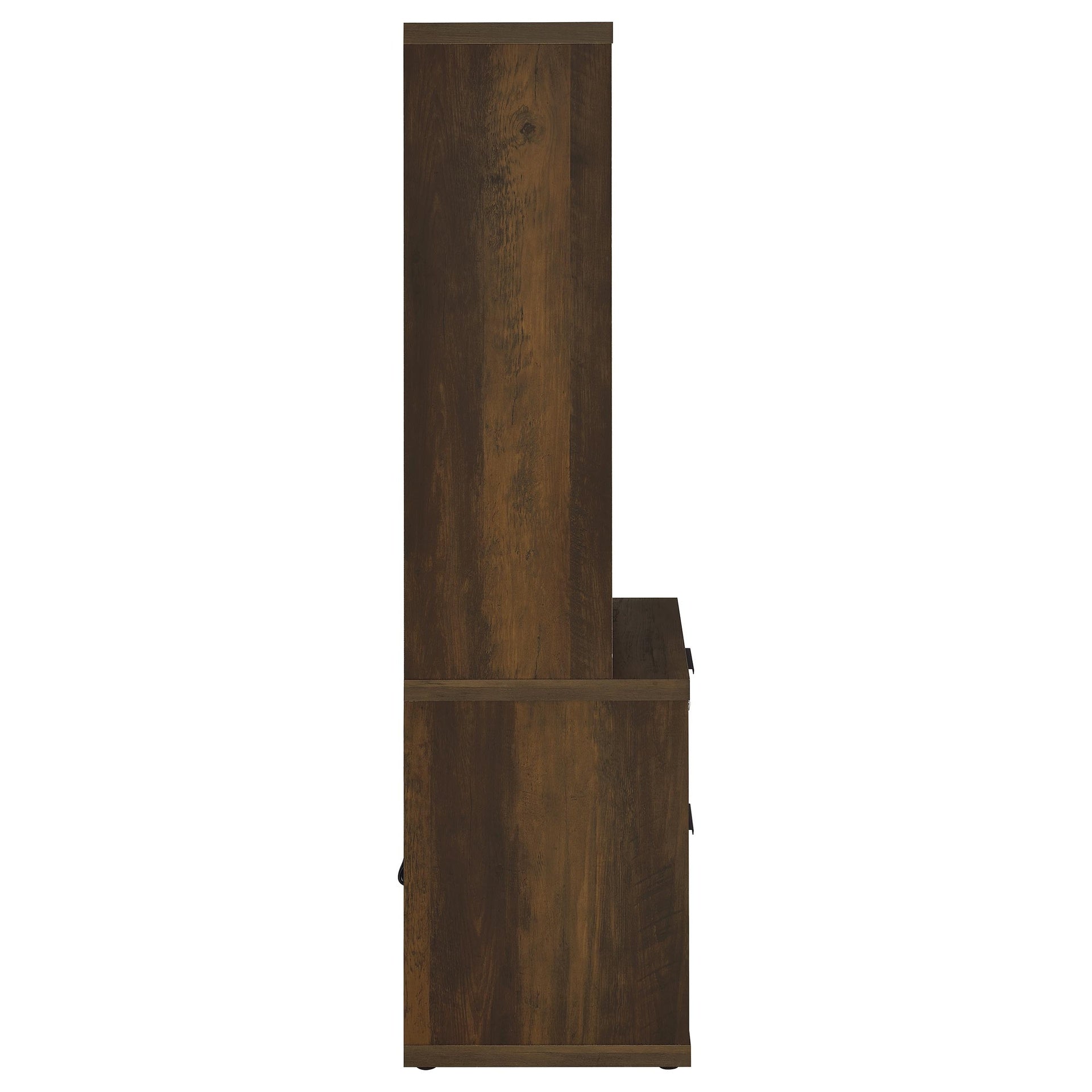 Geary Dark Pine 3-shelf Bookcase USB and Lockable Drawer