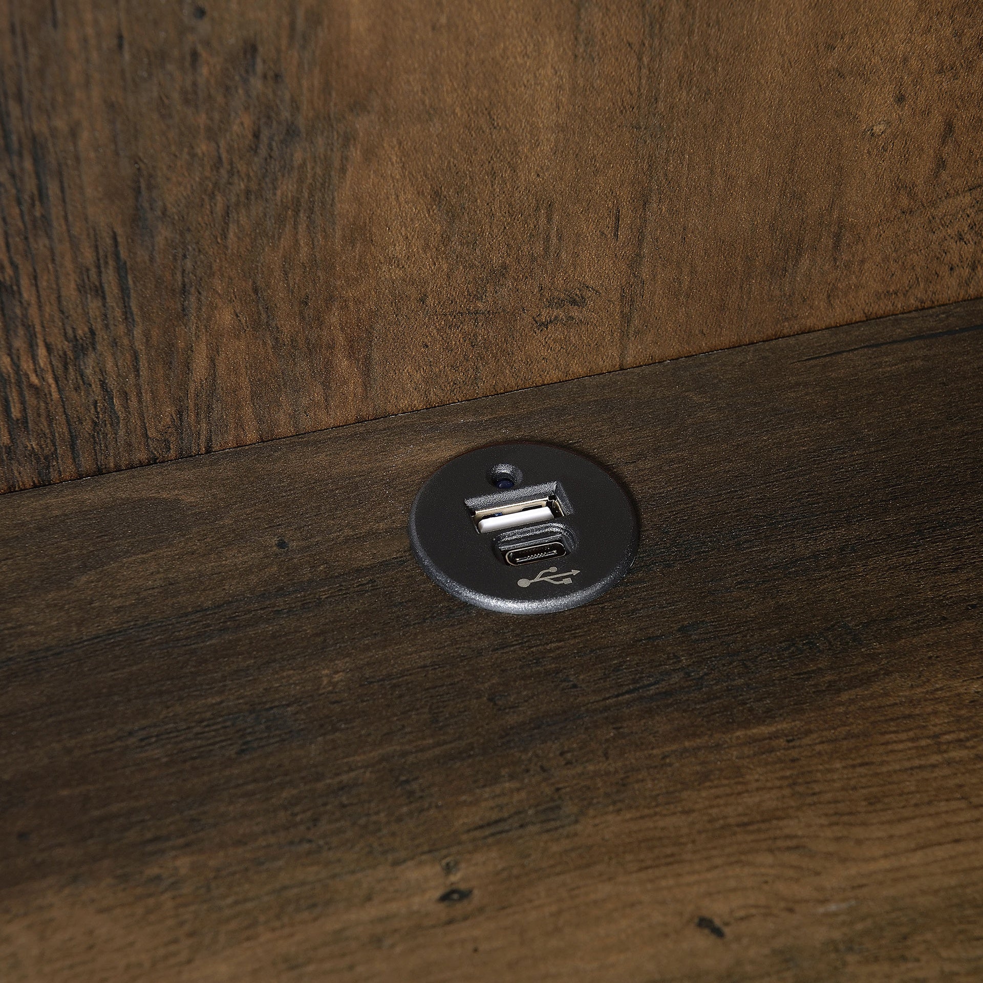 Geary Dark Pine 3-shelf Bookcase USB and Lockable Drawer