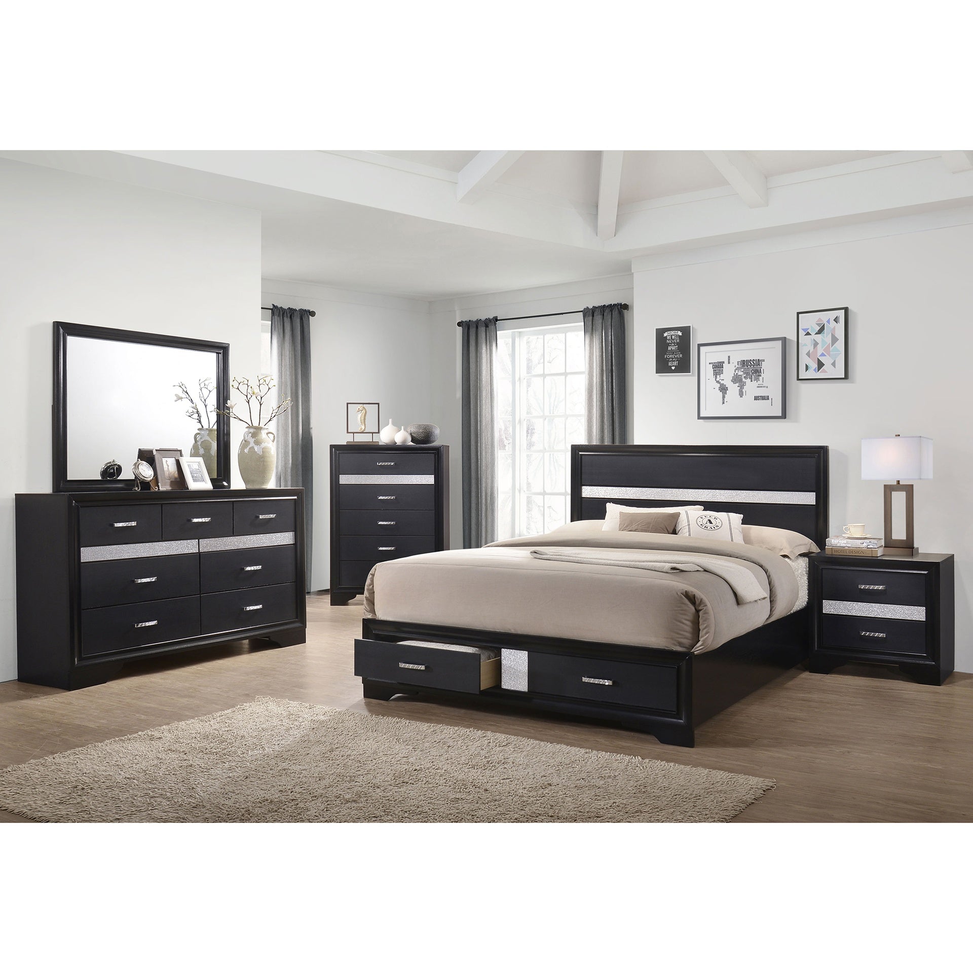 Annie Black 9-drawer Dresser