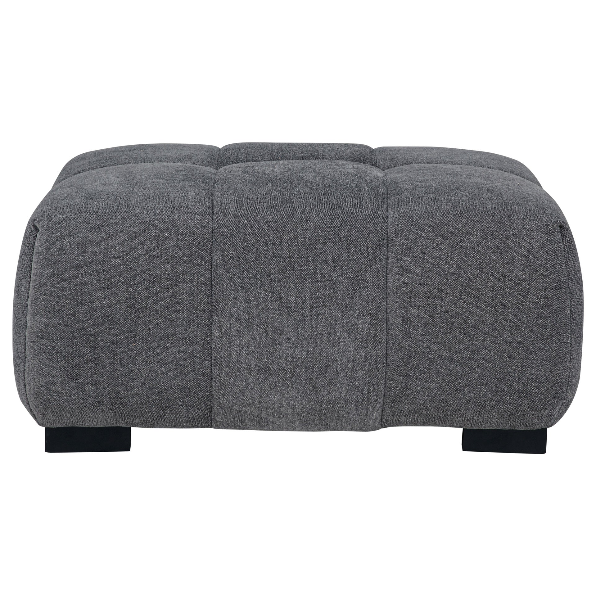 Plather Charcoal Grey Upholstered Rectangular Ottoman