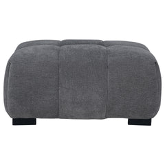 Plather Charcoal Grey Upholstered Rectangular Ottoman