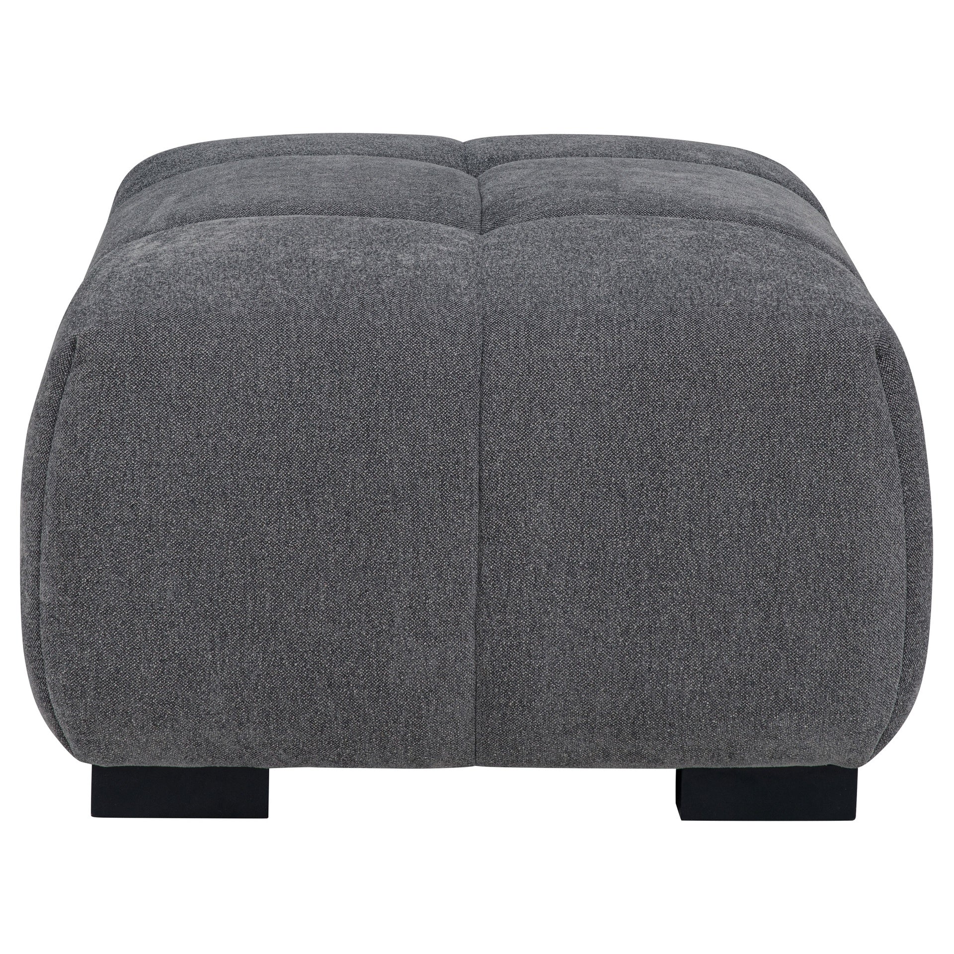 Plather Charcoal Grey Upholstered Rectangular Ottoman