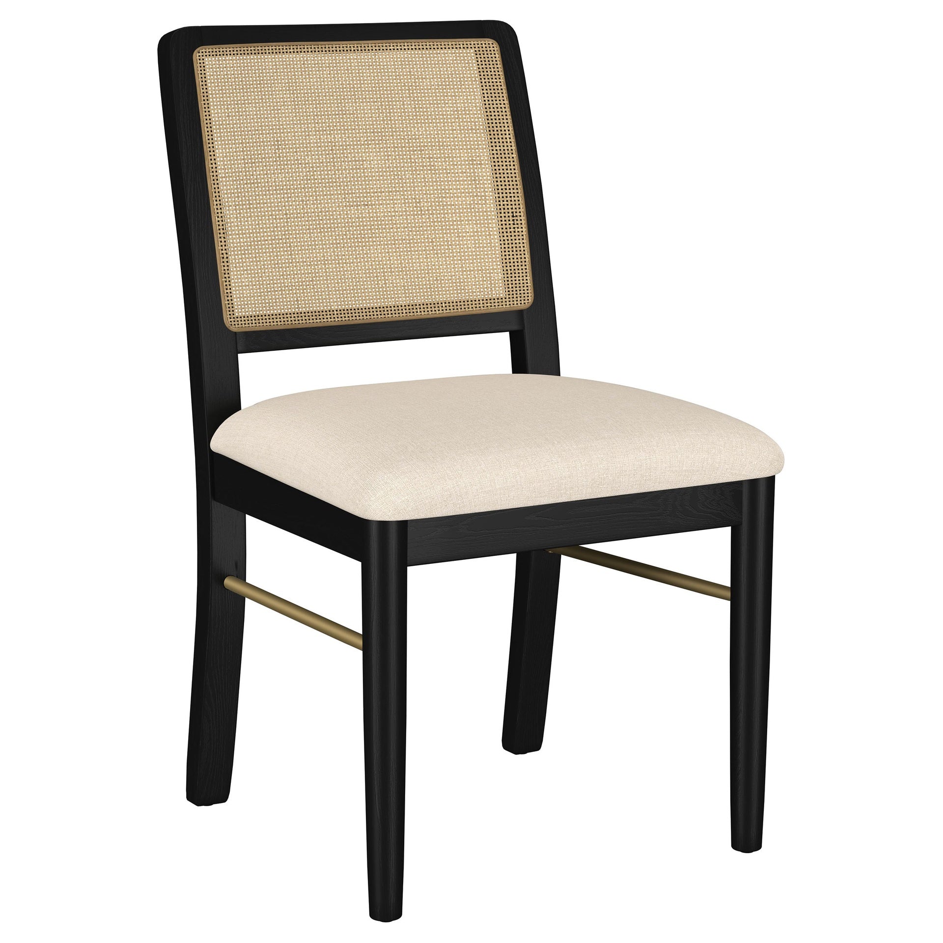 Benson Black Rattan Cane Dining Side Chair (Set of 2)