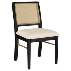Benson Black Rattan Cane Dining Side Chair (Set of 2)